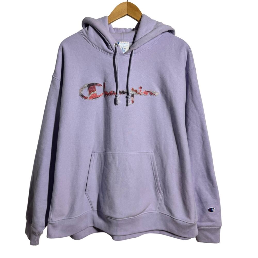 Champion Reverse‎ Weave Hoodie Sweatshirt Women 3X Plus Size Pastel Purple Sport
